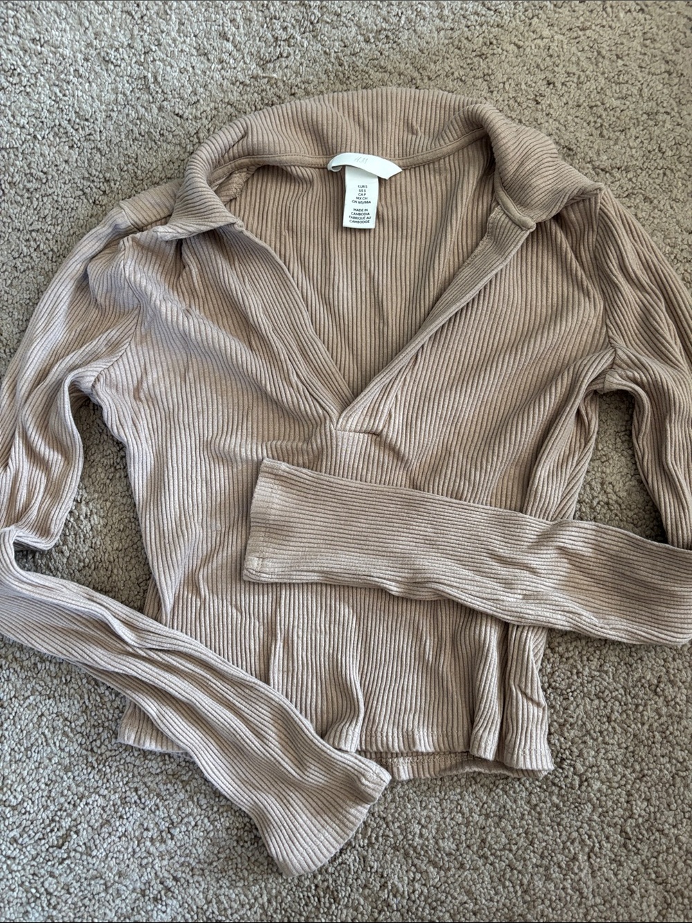 Cropped ribbed long sleeve